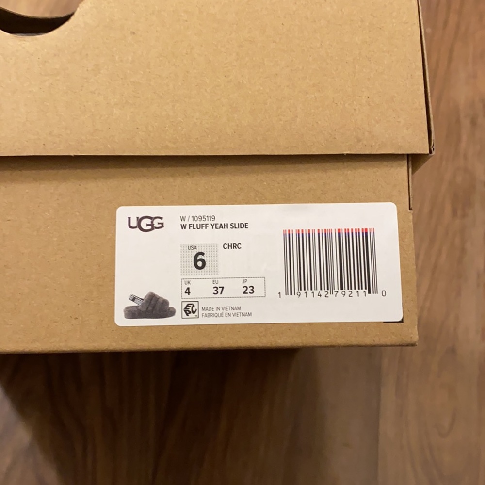 Ugg /W Fluff Yeah Slide Size 6/37 Gray - Picture 4 of 4